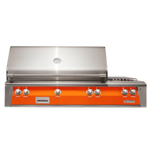 Alfresco 56-Inch Deluxe Built-in Stainless Steel Gas Grill w/ Rotisserie, Sear Zone & Side Burner in Luminous Orange | GW STORE