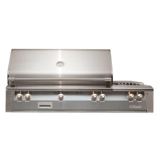 Alfresco 56-Inch Deluxe Built-in Stainless Steel Gas Grill w/ Rotisserie, Sear Zone & Side Burner in Signal Gray | GW STORE