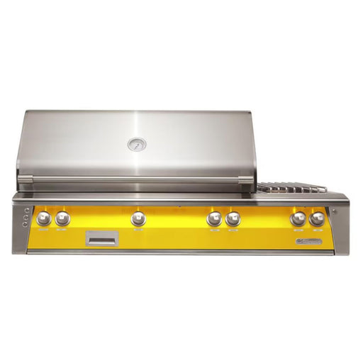Alfresco 56-Inch Deluxe Built-in Stainless Steel Gas Grill w/ Rotisserie, Sear Zone & Side Burner in Traffic Yellow | GW STORE