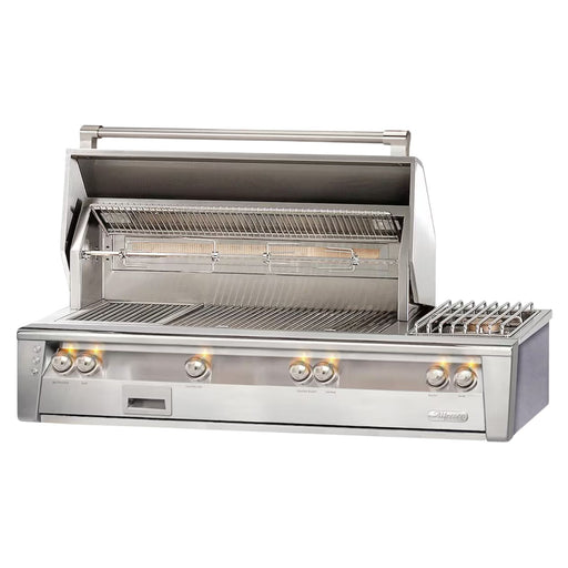 Alfresco 56-Inch Deluxe Built-in Stainless Steel Gas Grill w/ Rotisserie & Side Burner | GW STORE