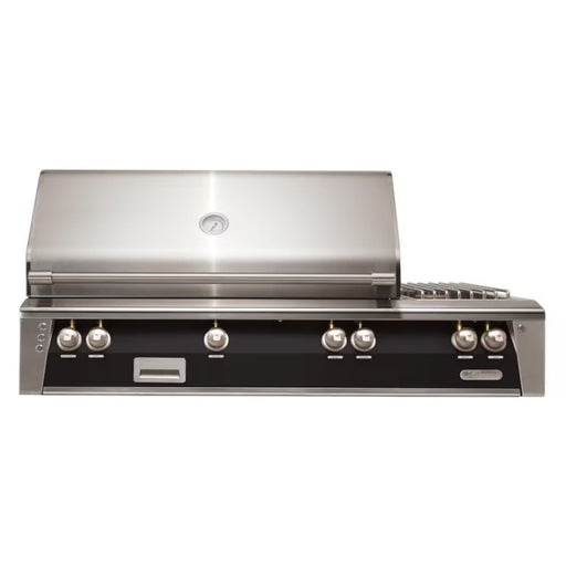 Alfresco 56-Inch Deluxe Built-in Stainless Steel Gas Grill w/ Rotisserie & Side Burner in Jet Black | GW STORE