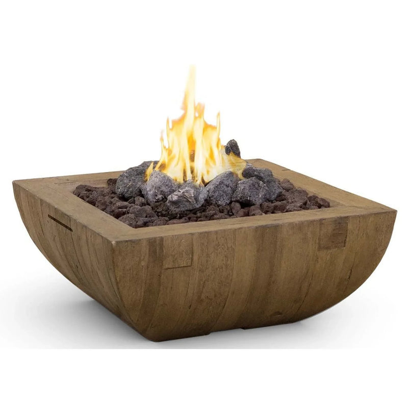 American Fyre Desings 36 Inch Bordeaux Square Reclaimed Wood Fire Bowl | GW STORE