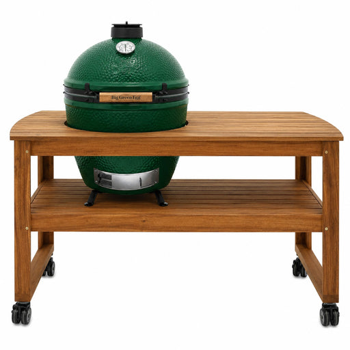 Big Green Egg 118257 Acacia Hardwood Table w/ Casters for Large EGGs | GW STORE