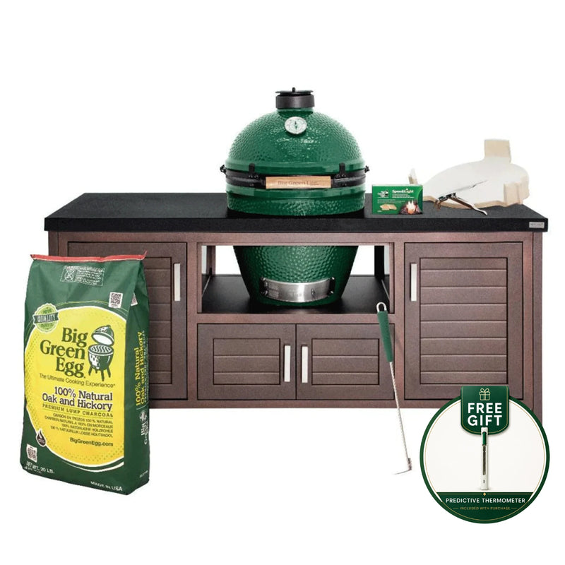 Big Green Egg Charcoal Large Grill in 69-inch Modern Farmhouse Table Package
