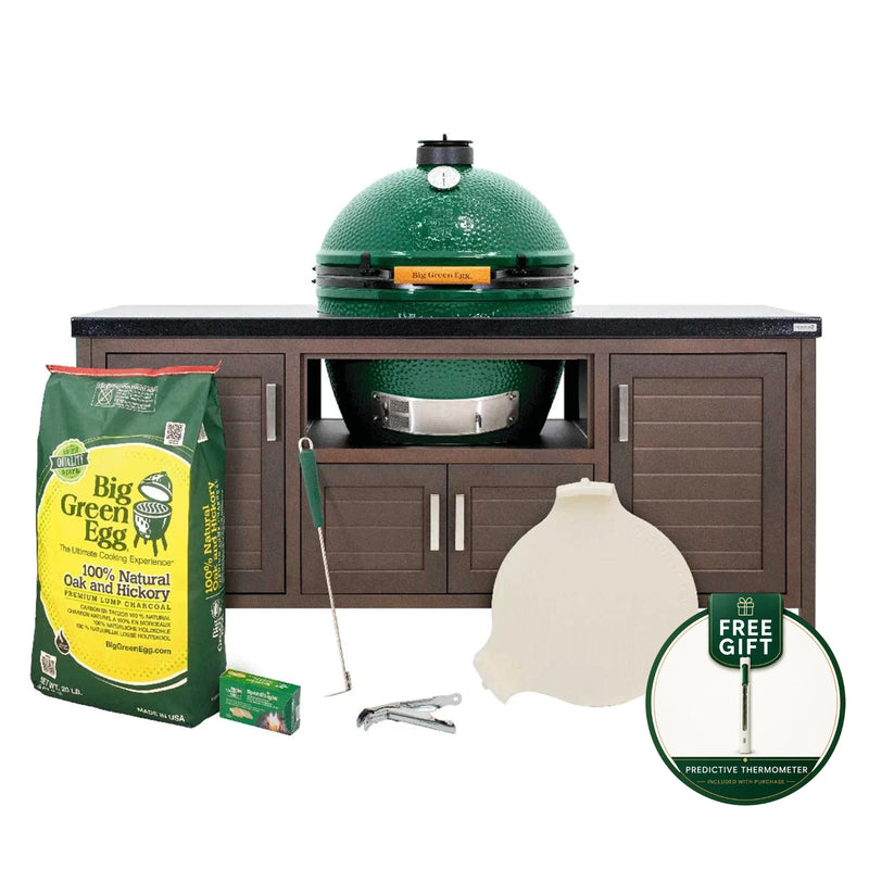Big Green Egg Charcoal XLarge Grill in 69-inch Modern Farmhouse Table Package
