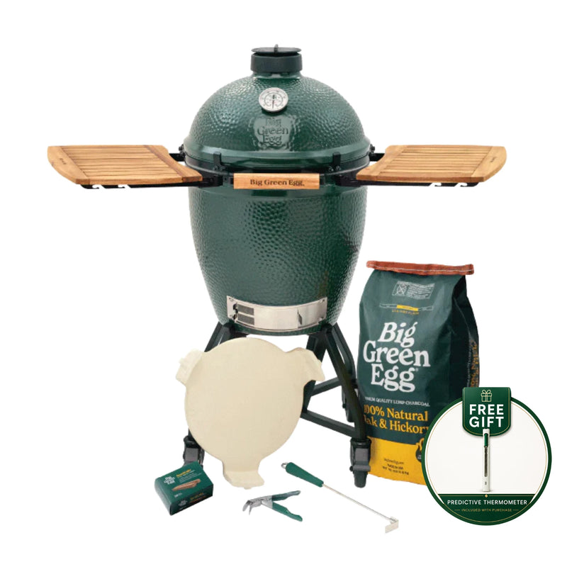 Big Green Egg Large Charcoal Grill in an intEGGrated Nest+Handler With Mates Package