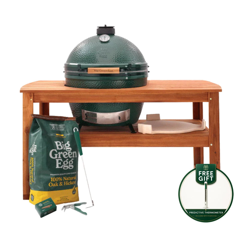 Big Green Egg XLarge Charcoal Grill in Acacia Table Package