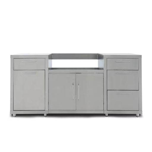 Blaze Stainless Steel Outdoor Kitchen Island with 4 Illuminated Drawers, Double Doors, and Rust Resistant | GW STORE