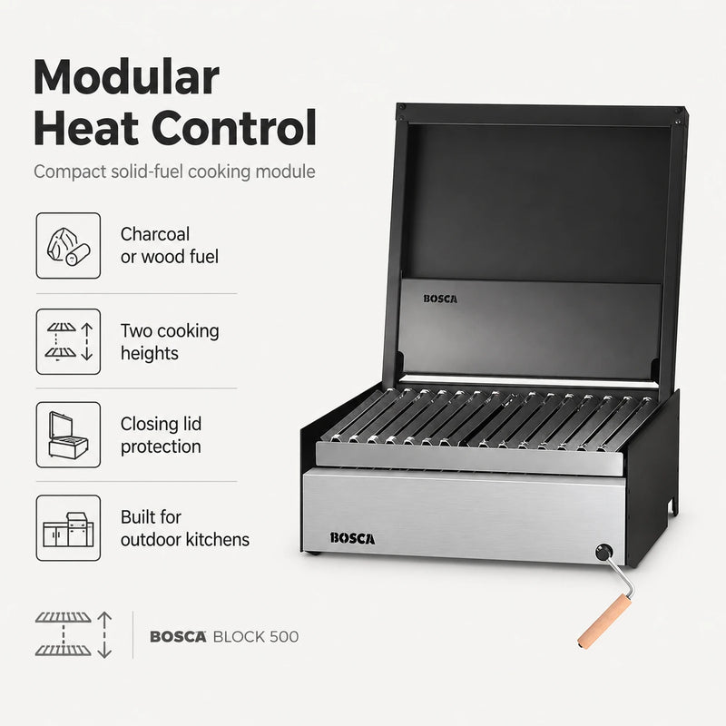 Bosca Block 500 - 20 Inch Built In Wood Fired Grill | GW STORE