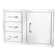 Bull 25900 30-Inch Stainless-Steel 3 Drawer Door Combo w/ Reveal | Buy at GW STORE