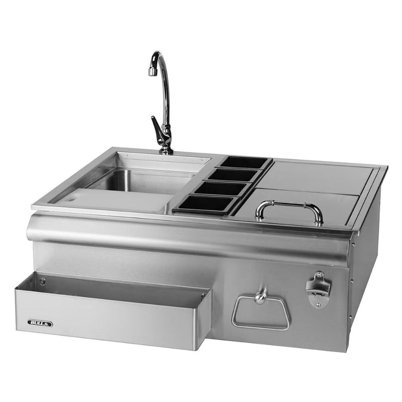 Bull 97623 30-Inch Stainless Steel Slide-In Bar Center w/ Ice Chest & Sink | Buy at GW STORE