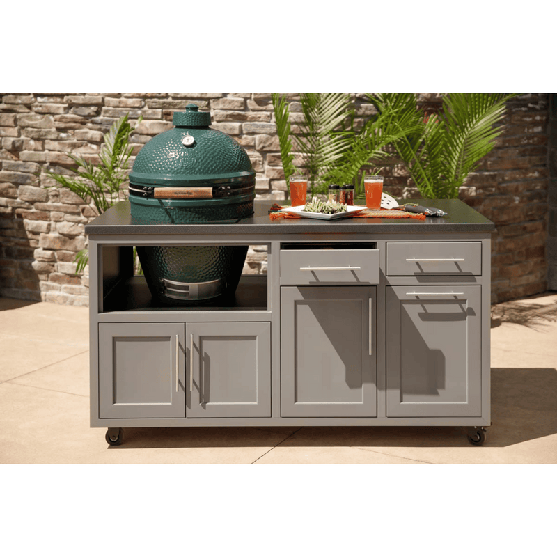 Challenger Designs Coastal 64 KDDW Powder Coated Aluminum Kitchen Island for 21 Inch Ceramic Grill