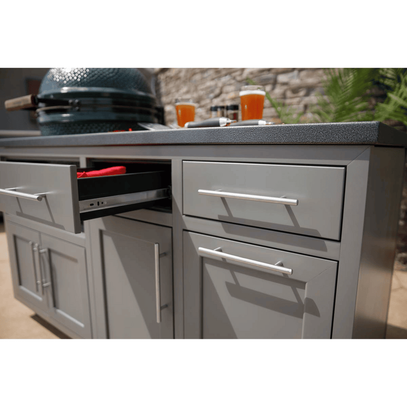 Challenger Designs Coastal 64 KDDW Powder Coated Aluminum Kitchen Island for 26.5 Inch Ceramic Grill