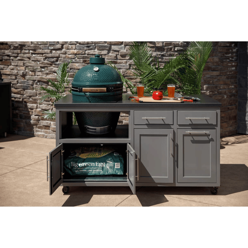 Challenger Designs Coastal 64 KDDW Powder Coated Aluminum Kitchen Island for 21 Inch Ceramic Grill