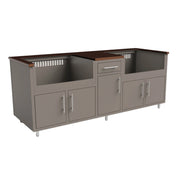 Challenge Designs Coastal 88.25 GDDG Powder Coated Aluminum Kitchen Island for Two 36-Inch Grills | GW STORE