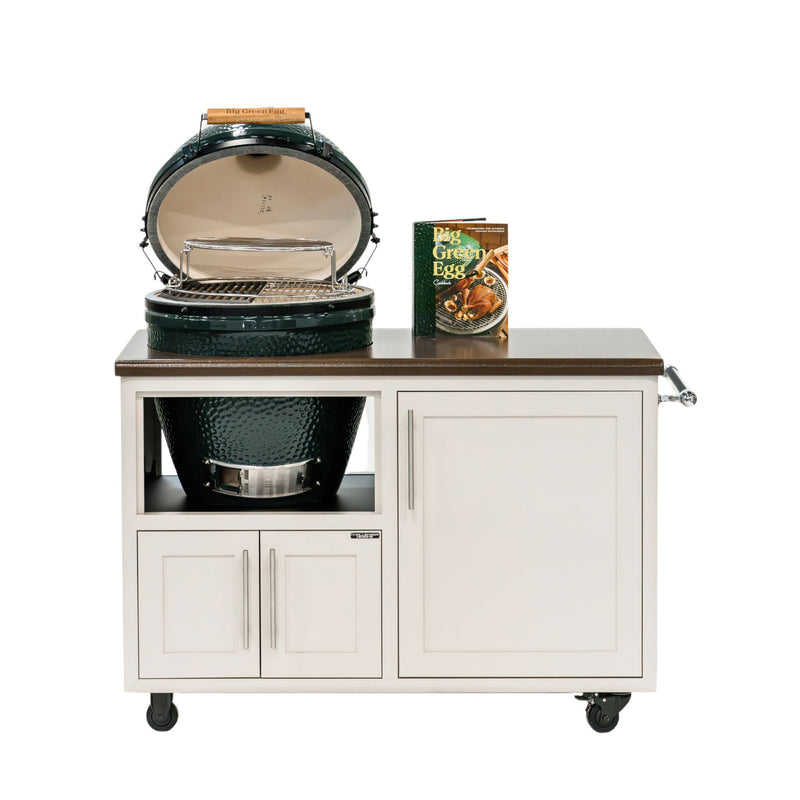 Challenger Designs Torch 48-Inch Cart for Large EGG w/ Walnut Countertop & Sand Shaker Cabinet  | GW STORE