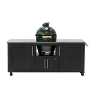 Challenger Designs Torch 76-Inch Cart for Large EGG w/ Silver Vein Countertop & Textured Black Shaker Cabinet | GW STORE