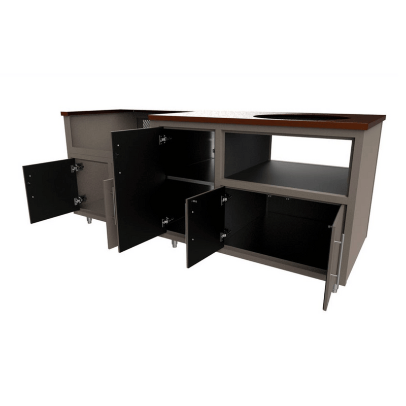 Challenger Designs Coastal 83-GDK Powder Coated Aluminum Kitchen Island for 32 Inch Grill & 21 Inch Ceramic Grill