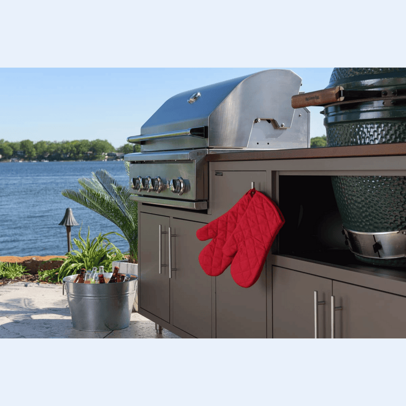 Challenger Designs Coastal 83-GDK Powder Coated Aluminum Kitchen Island for 32 Inch Grill & 21 Inch Ceramic Grill