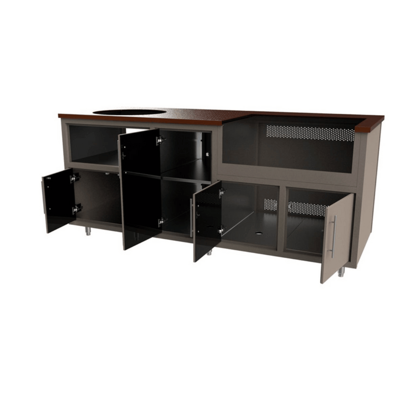 Challenger Designs Coastal 83-KDG Powder Coated Aluminum Kitchen Island for 32 Inch Grill & 26.5 Inch Ceramic Grill