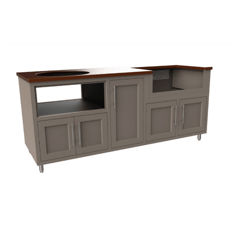 Challenger Designs Coastal 83-KDG Powder Coated Aluminum Kitchen Island for 32 Inch Grill & 26.5 Inch Ceramic Grill