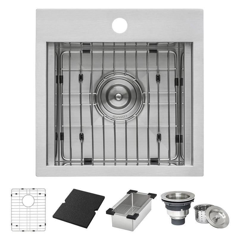Ruvati Merino RVQ5215 15 x 15 inch Outdoor Sink Stainless Steel