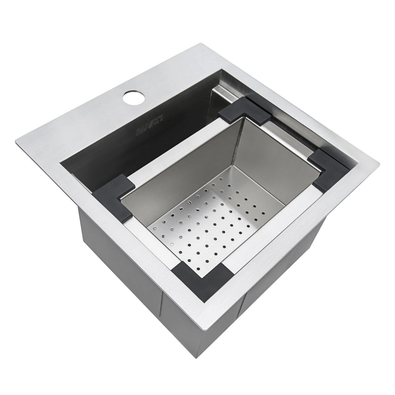 Ruvati Merino RVQ5215 15 x 15 inch Outdoor Sink Stainless Steel