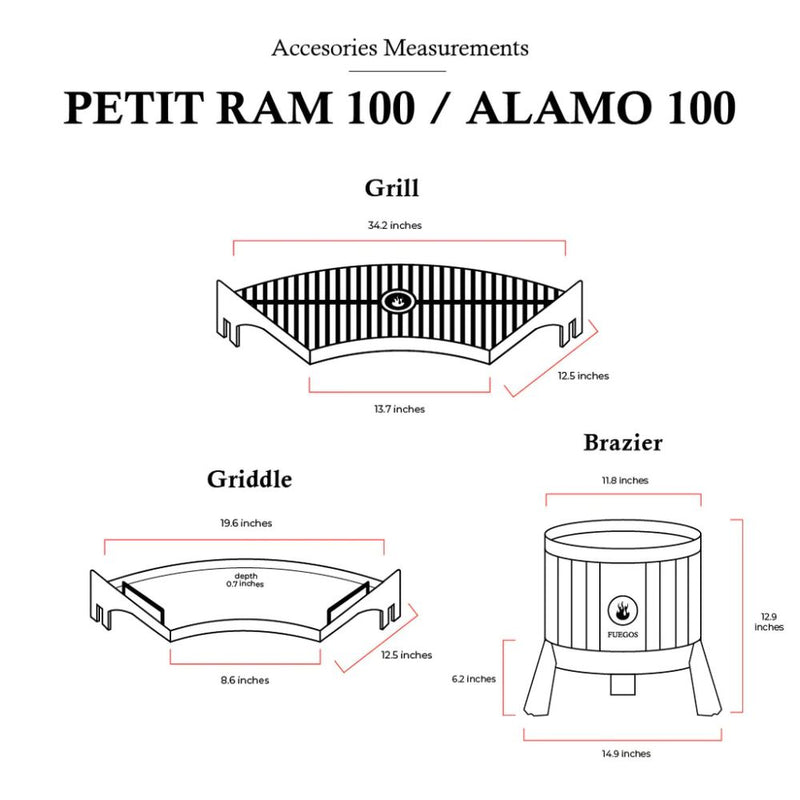 Fogues TX Petit Ram 100 Open Fire Argentine Wood and Charcoal Grill