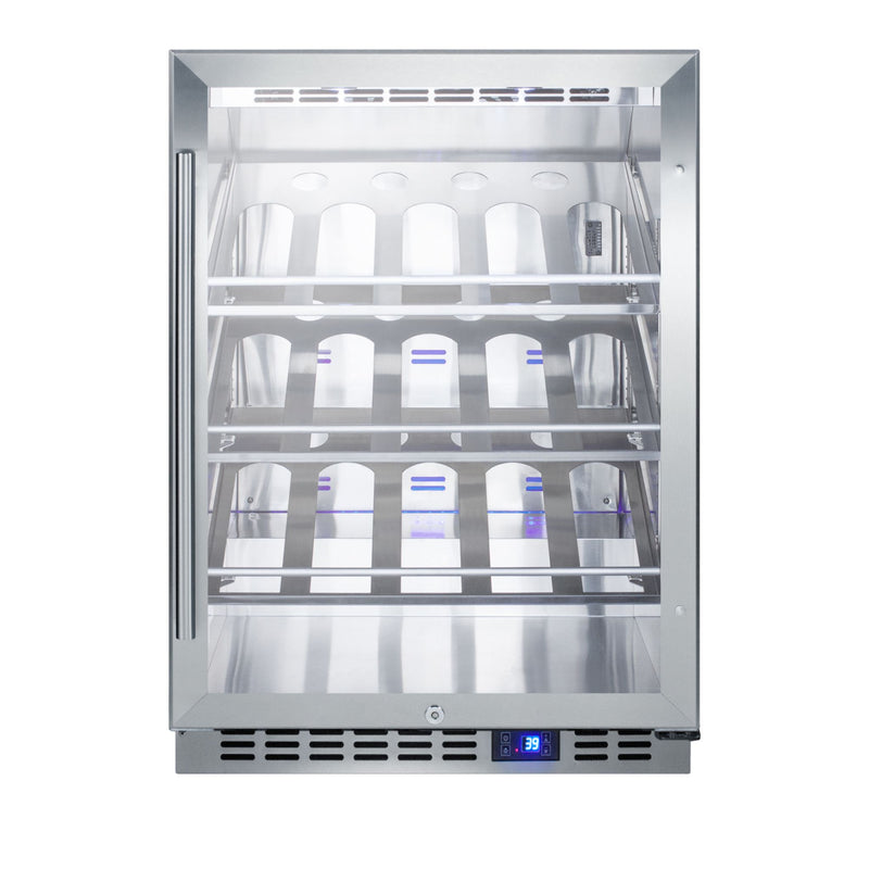 Summit SCR611GLOSCH 24" Wide Single Zone Outdoor Commercial Wine Cellar