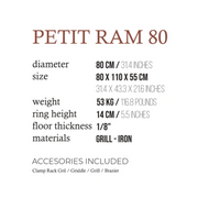 Fogues TX Petit Ram 80 Open Fire Argentine Wood and Charcoal Grill | GW STORE