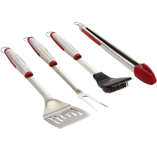GrillPro 4-Piece Stainless Steel Tool Set with Grips | GW STORE