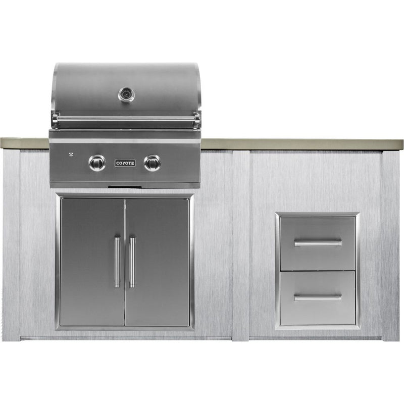 Haven Outdoor 66-Inch Outdoor Kitchen Island with 2 Drawer Cabinet Space