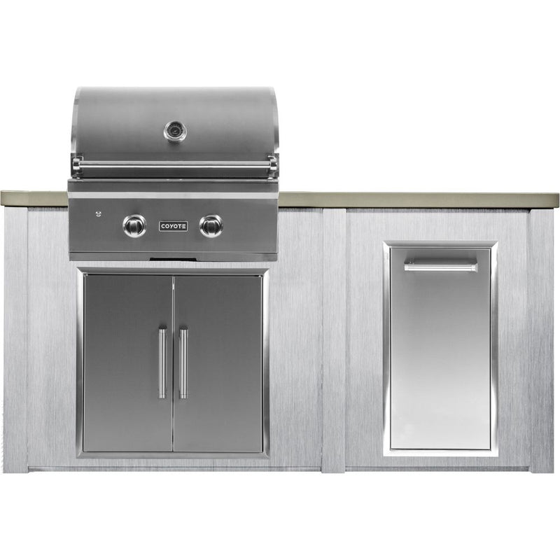 Haven Outdoor 66-Inch Outdoor Kitchen Island with Trash Center space