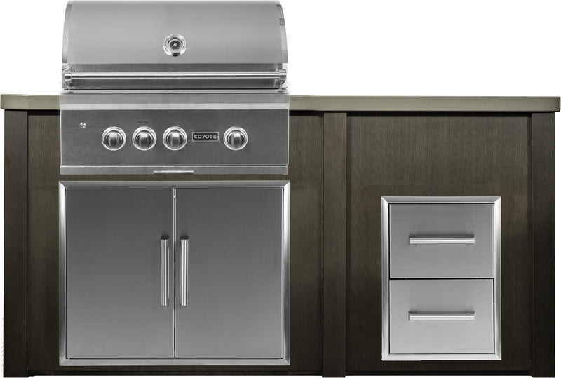 Haven Outdoor 72-Inch Outdoor Kitchen Island with 2 Drawer Cabinet Space