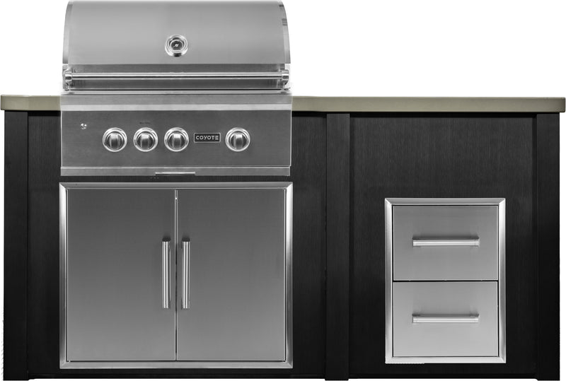 Haven Outdoor 72-Inch Outdoor Kitchen Island with 2 Drawer Cabinet Space