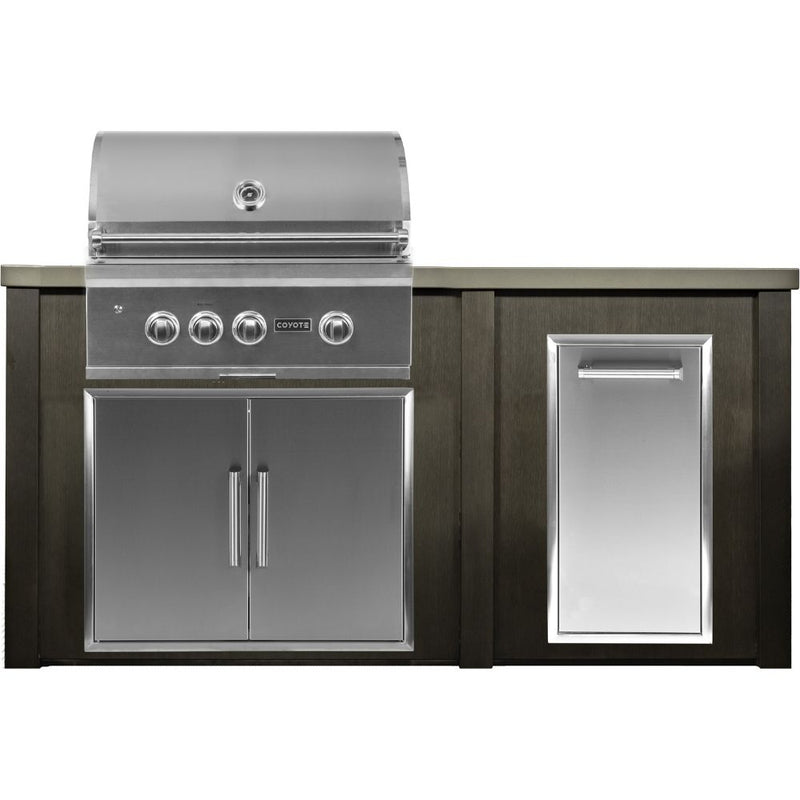 Haven Outdoor 72-Inch Outdoor Kitchen Island with Trash Center Space