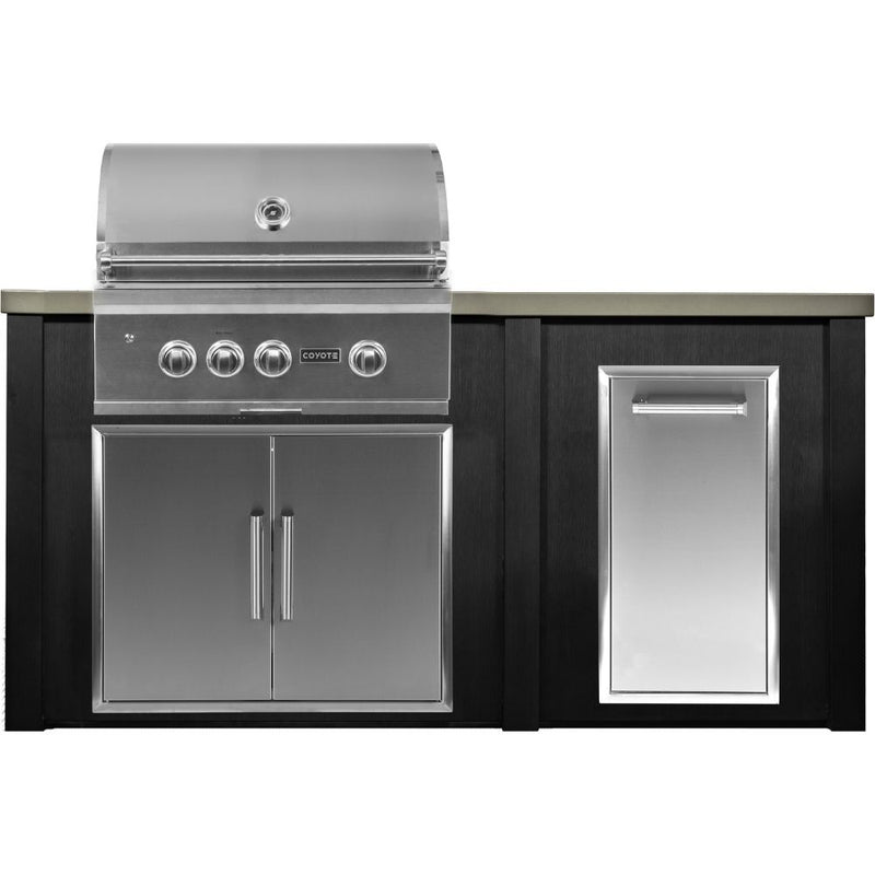 Haven Outdoor 72-Inch Outdoor Kitchen Island with Trash Center Space