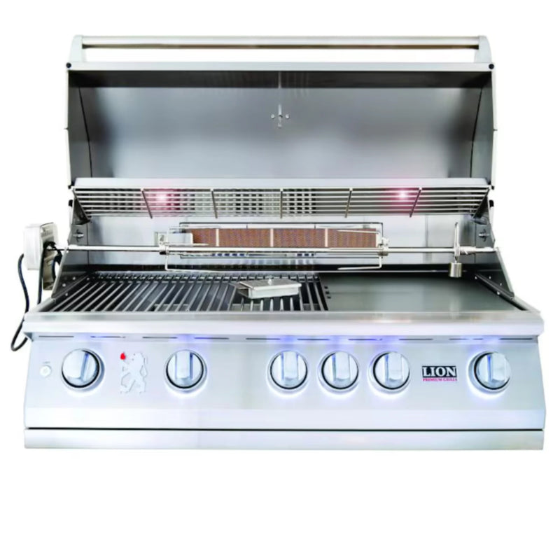 Lion L90000 40-Inch 5-Burner Stainless Steel Built-In Propane Gas Grill
