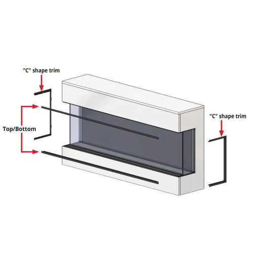 Modern Flames 5 Piece Trim Kit for 80" Landscape Pro Fireplace | GW STORE