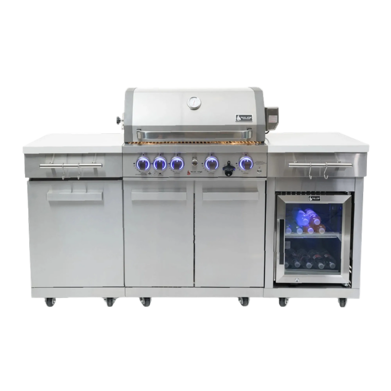 Mont Alpi MA-957RSFC 6 Ft Propane Outdoor Kitchen Island w/ Refrigerator | GW STORE