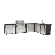 Mont Alpi MA400-E90ABCG Artwood Elite Series 4-Burner L-Shaped Outdoor Kitchen with Sink, Storage, Drawers and Trash | GW STORE
