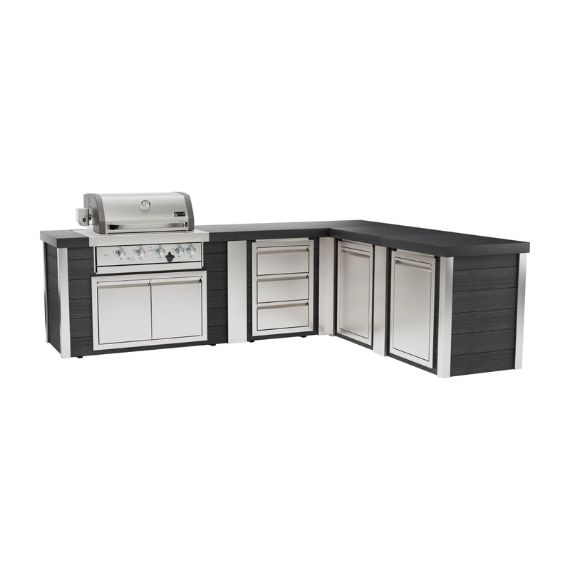 Mont Alpi MA400-E90ABC Artwood Elite Series 4-Burner L-Shaped Outdoor Kitchen with Storage, Drawers and Trash | GW STORE