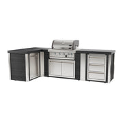 Mont Alpi MA400-E90AB Artwood Elite Series 4-Burner L-Shaped Outdoor Kitchen with Storage and Drawers | GW STORE
