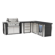 Mont Alpi MA400-E90BCD Artwood Elite Series 4-Burner L-Shaped Outdoor Kitchen with Fridge, Drawers and Trash | GW STORE