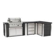 Mont Alpi MA400-E90BC Artwood Elite Series 4-Burner L-Shaped Outdoor Kitchen with Drawers and Trash | GW STORE