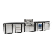 Mont Alpi MA400-EABCD Artwood Elite Series 4-Burner Outdoor Kitchen with Fridge, Storage, Drawers and Trash | GW STORE