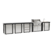 Mont Alpi MA400-EABCG Artwood Elite Series 4-Burner Outdoor Kitchen with Sink, Storage, Drawers and Trash | GW STORE