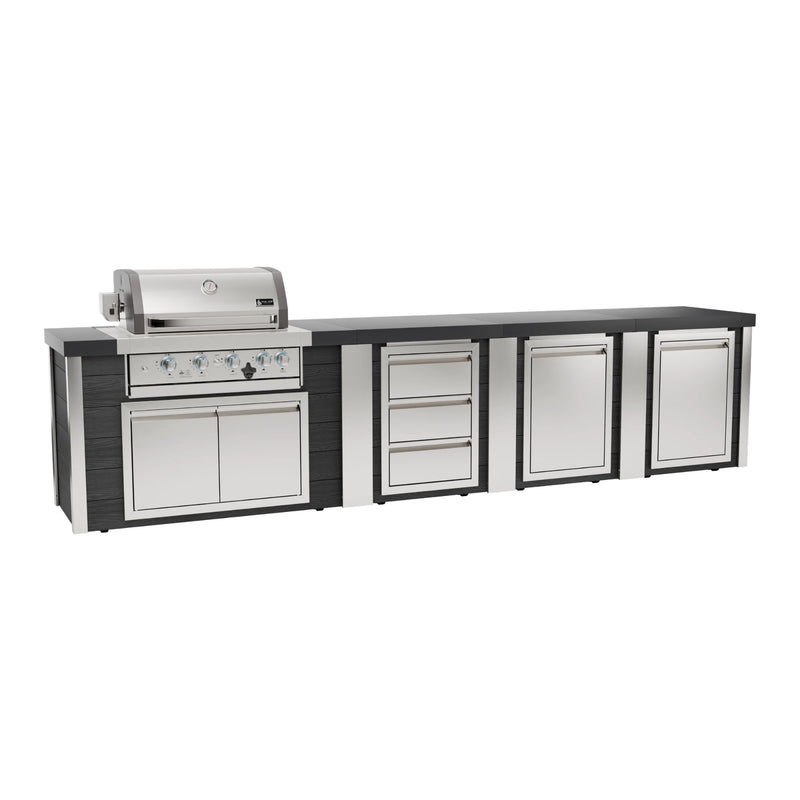 Mont Alpi MA400-EABC Artwood Elite Series 4-Burner Outdoor Kitchen with Storage, Drawers and Trash | GW STORE