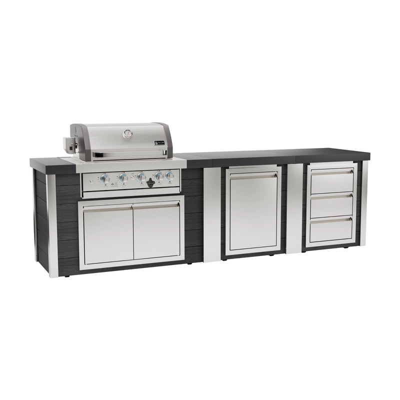 Mont Alpi MA400-EAB Artwood Elite Series 4-Burner Outdoor Kitchen with Storage and Drawers | GW STORE