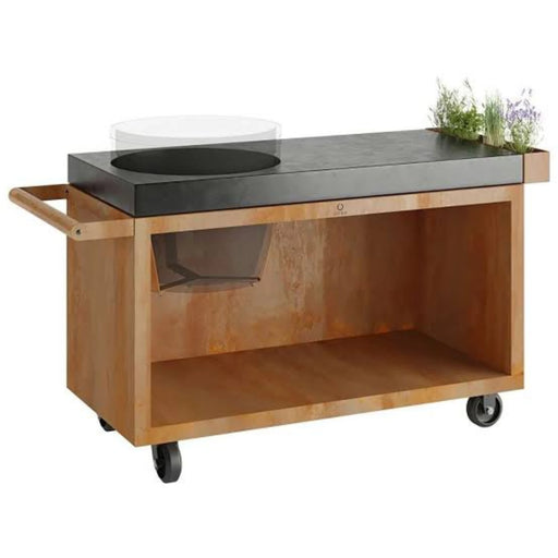 OFYR Corten Steel 135 PRO Kamado Table for The Bastard w/ Concrete Worktop | GW STORE